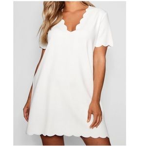 NWT Scallop Edge V Neck Shift Dress